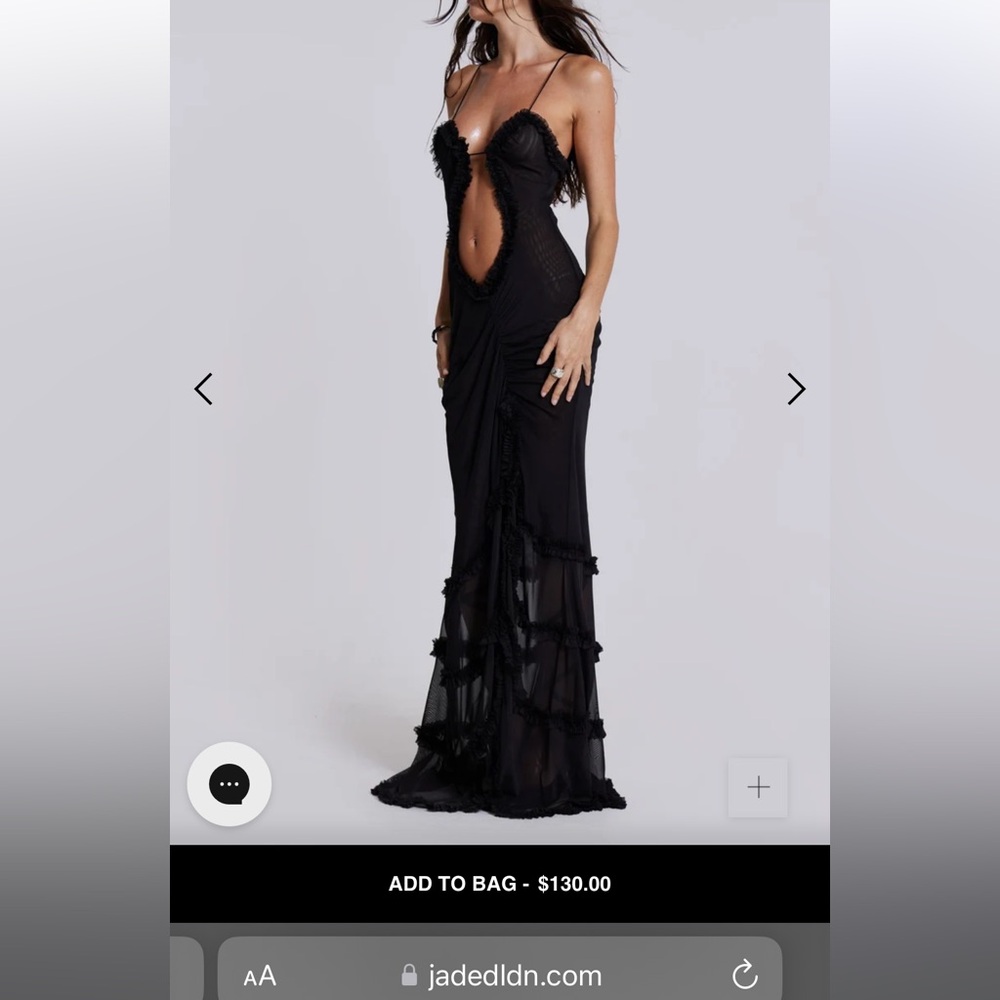 The famous jaded London dress but in black and size xs worn once for a wedding.